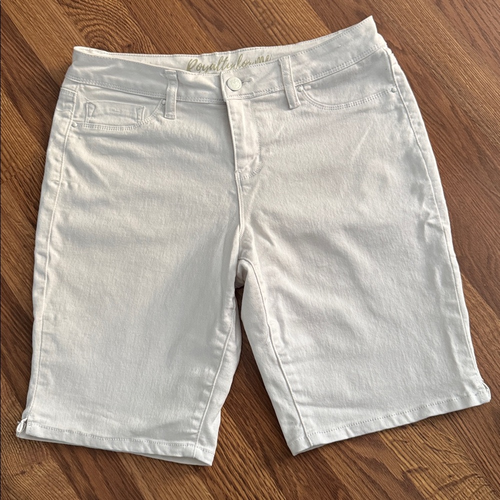 Royalty For Me White Denim Shorts